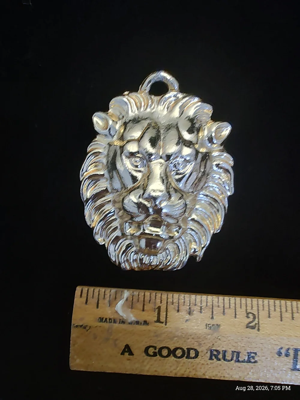 Gold Lion Head Pendant Large